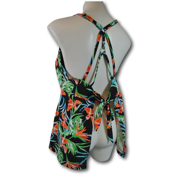 Time and Tru Women's Floral Tankini Top Swimsuit Size 1X (16W–18W) - Picture 2 of 3